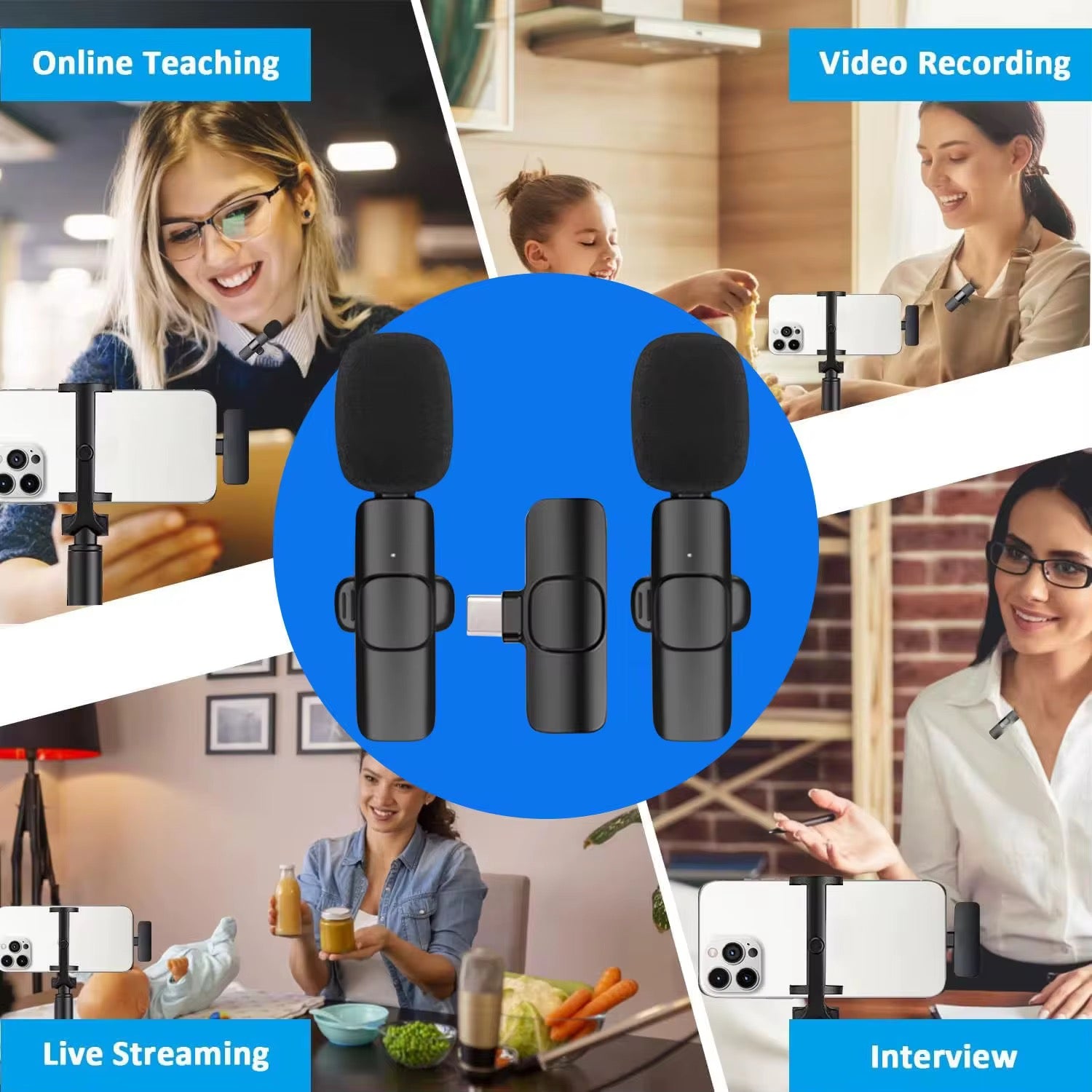 Wireless USC Microphone System – Clear Sound, Plug & Play, Long Battery Life | Ideal for Karaoke, Singing, Events, Podcasts & Presentations