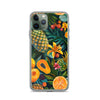 Vibrant tropical fruits like pineapples, mangoes, and papayas arranged Clear Case for iPhone®