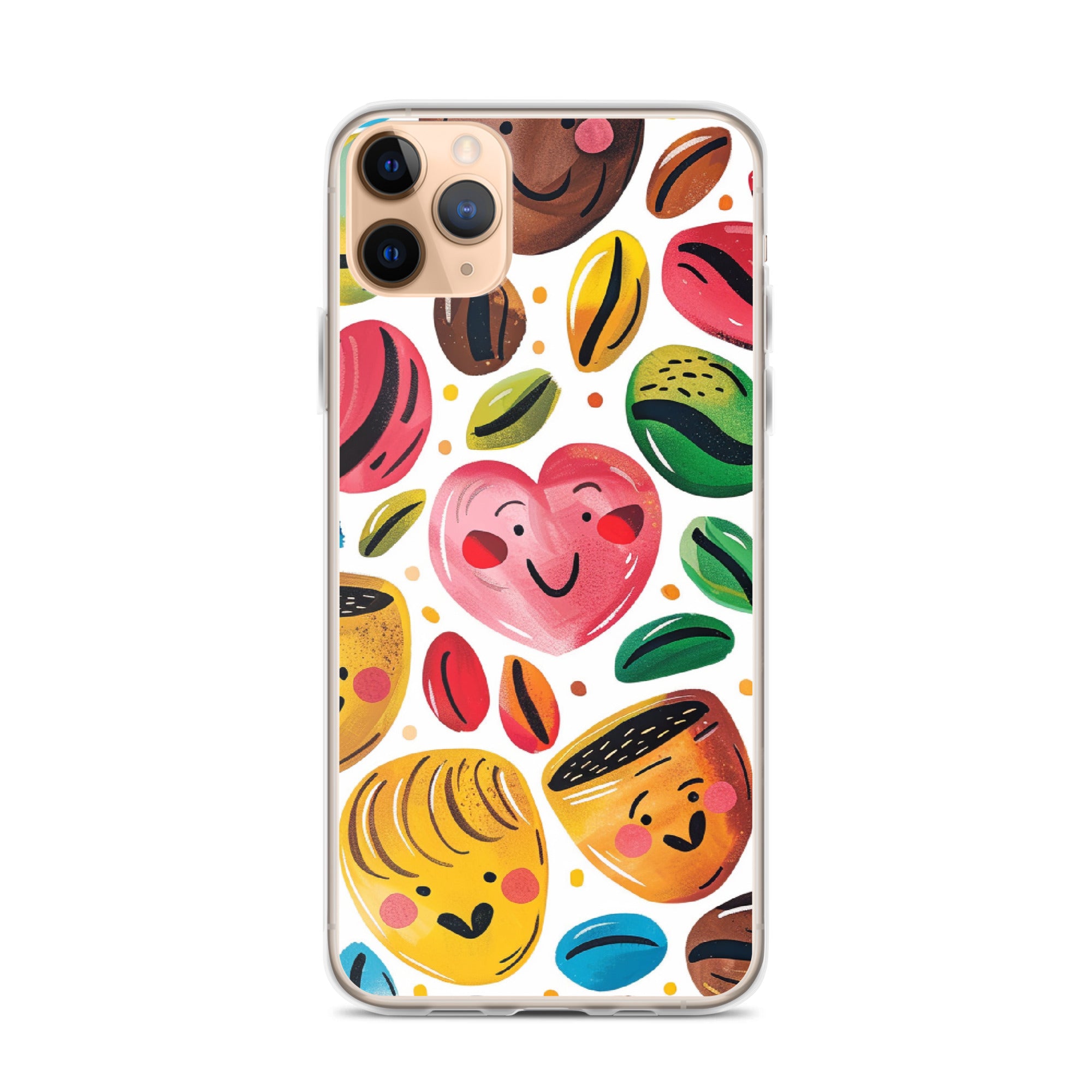 Coffee beans shaped into hearts, smiley faces clear case for iPhone®