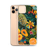 Vibrant tropical fruits like pineapples, mangoes, and papayas arranged Clear Case for iPhone®