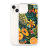 Vibrant tropical fruits like pineapples, mangoes, and papayas arranged Clear Case for iPhone®