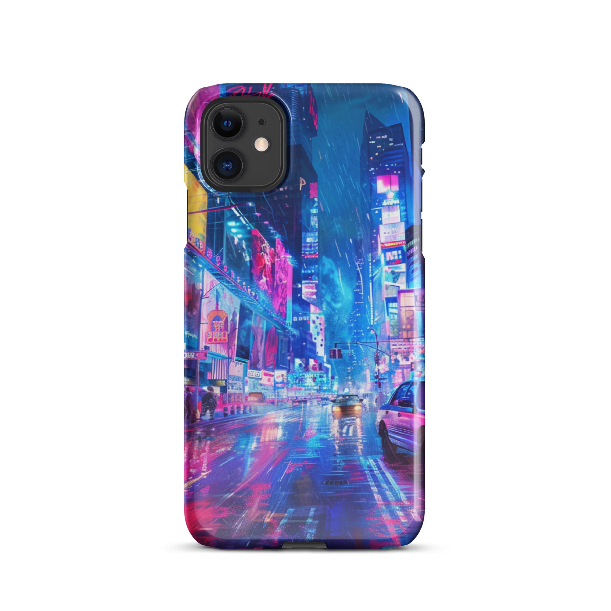 vibrant cityscape with neon lightsSnap case for iPhone