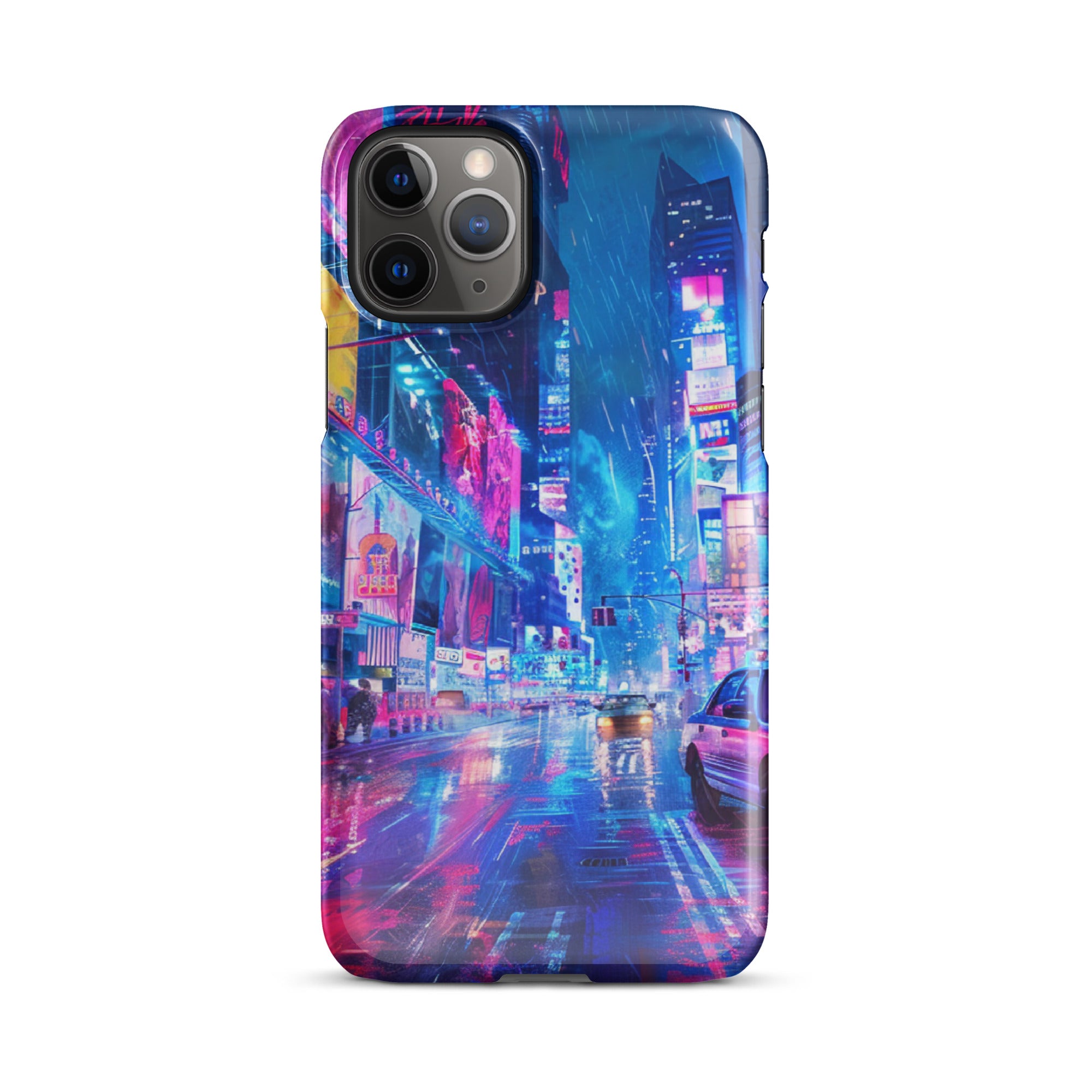 vibrant cityscape with neon lightsSnap case for iPhone