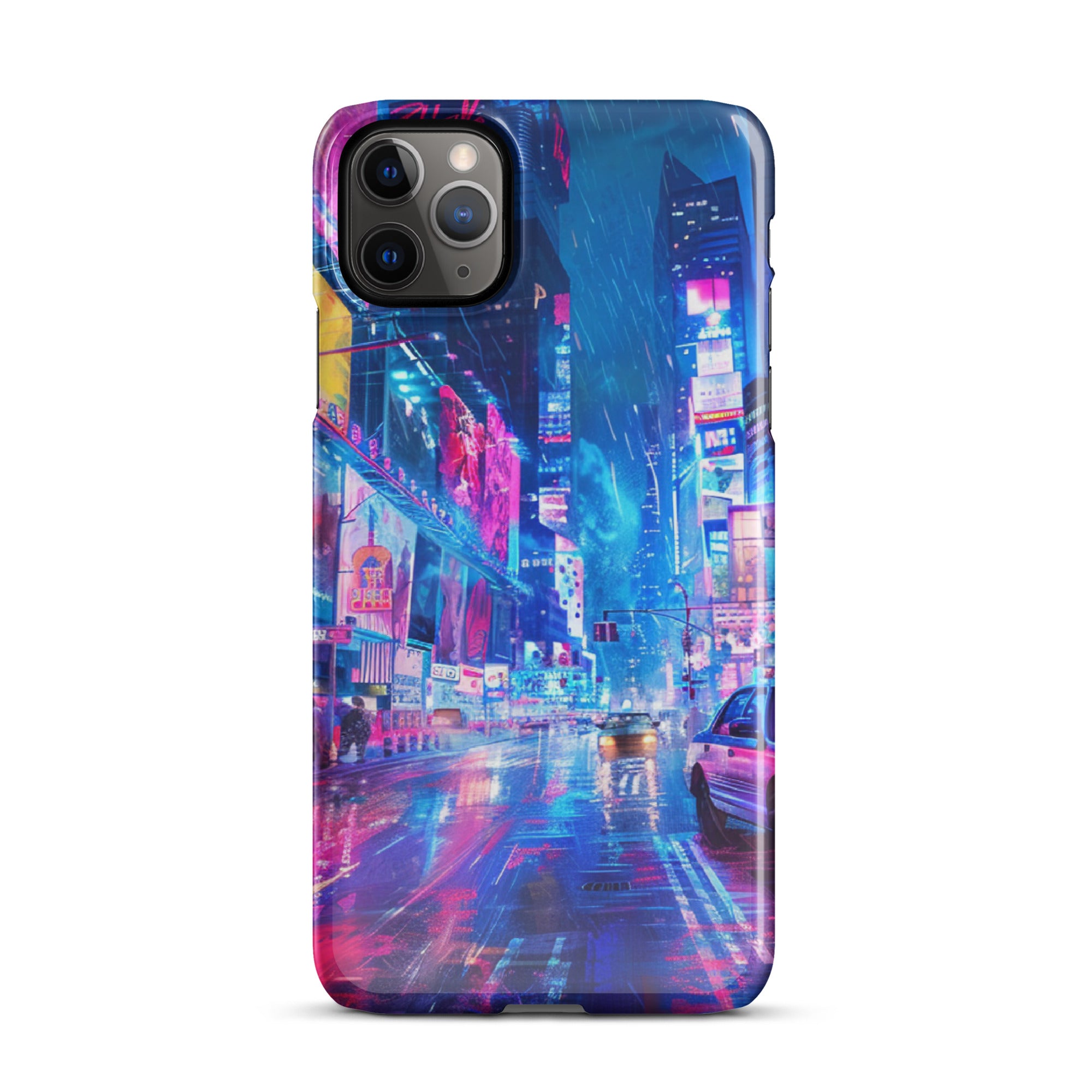 vibrant cityscape with neon lightsSnap case for iPhone