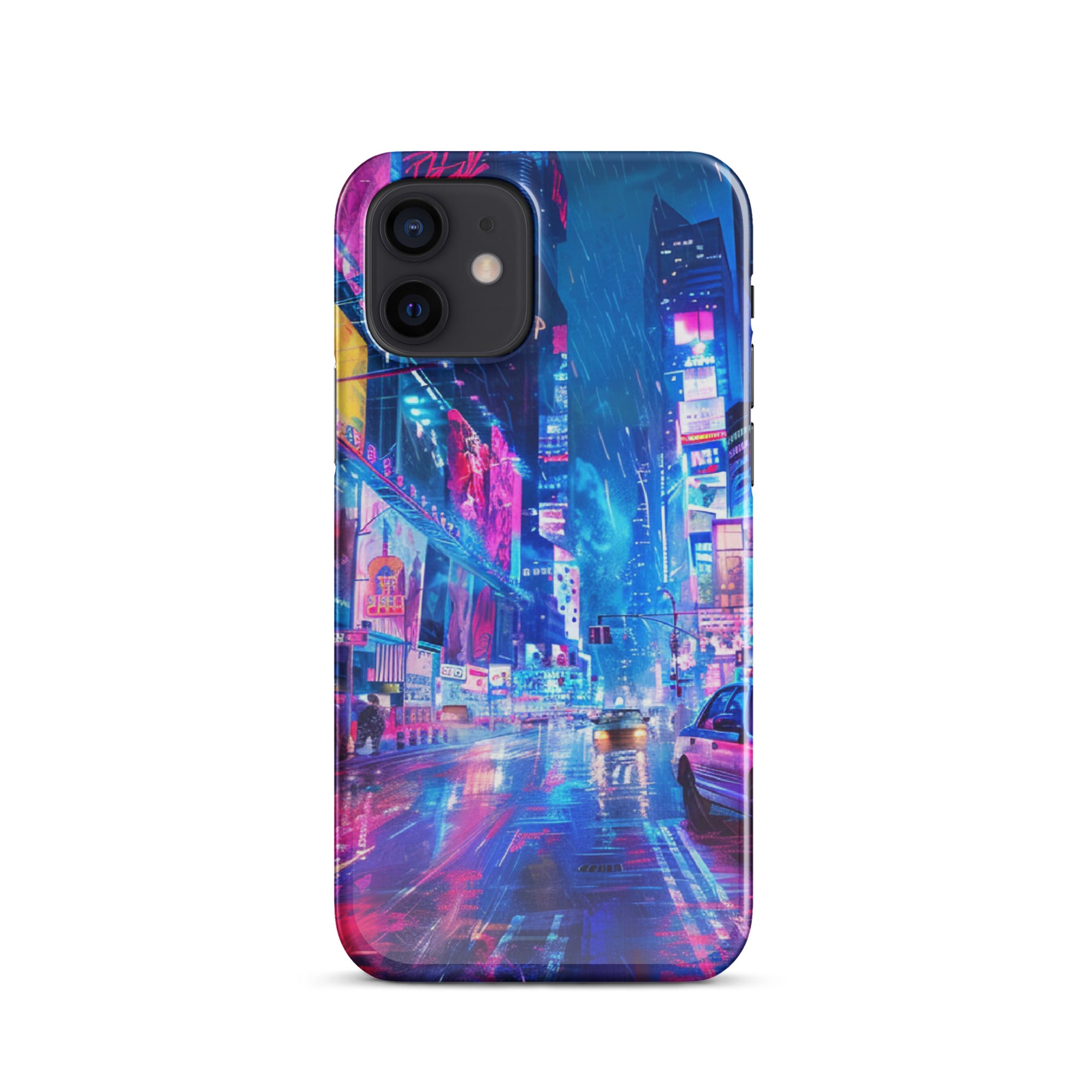 vibrant cityscape with neon lightsSnap case for iPhone