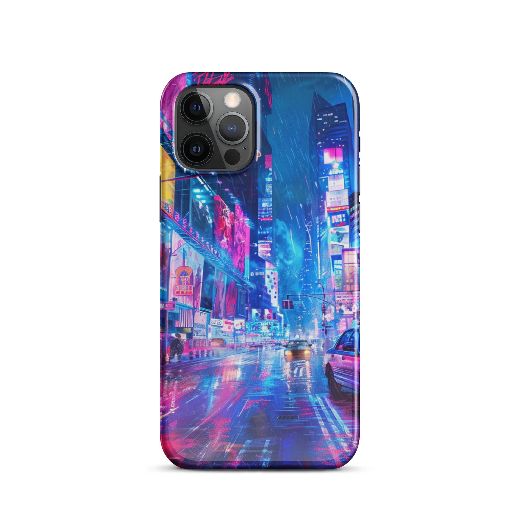 vibrant cityscape with neon lightsSnap case for iPhone