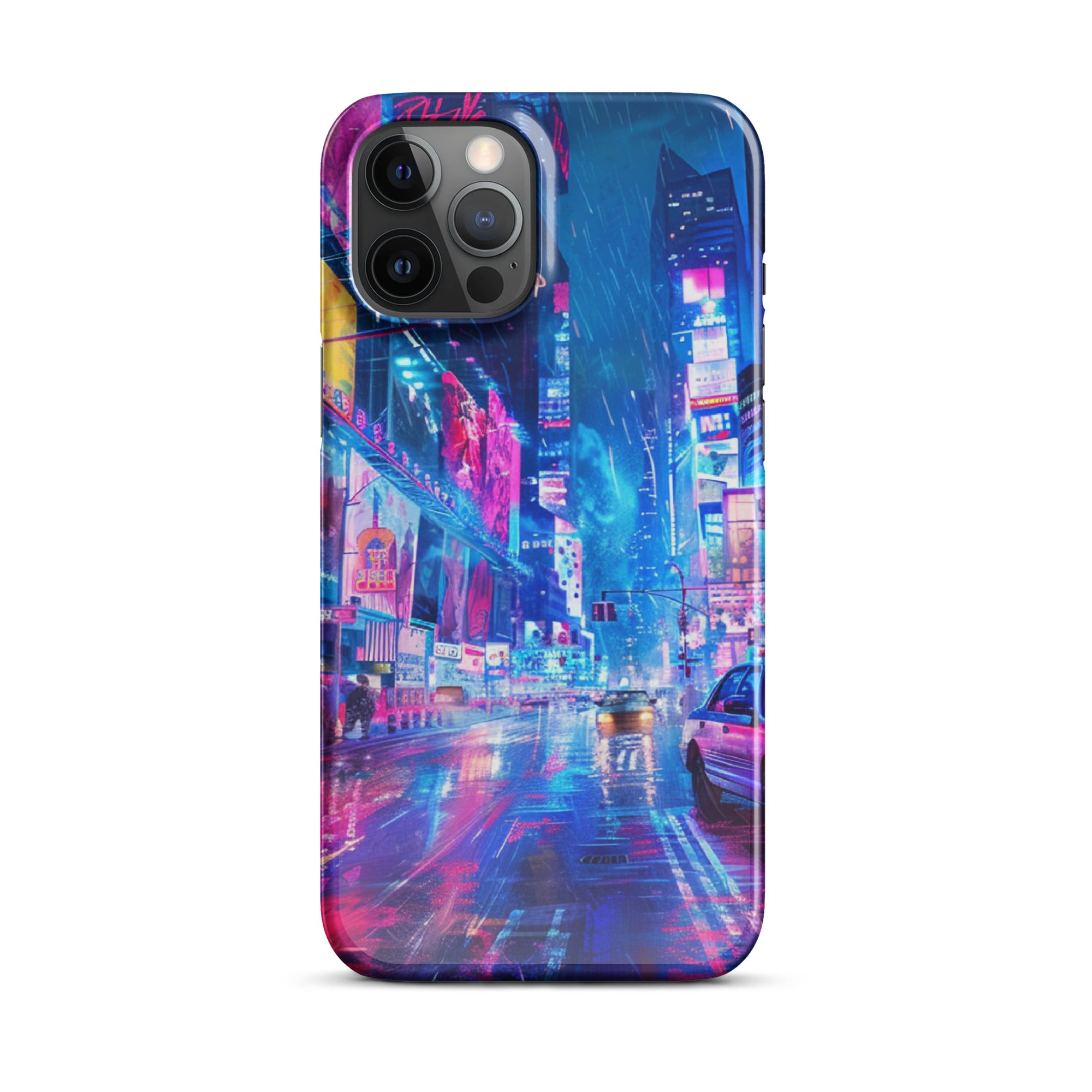 vibrant cityscape with neon lightsSnap case for iPhone