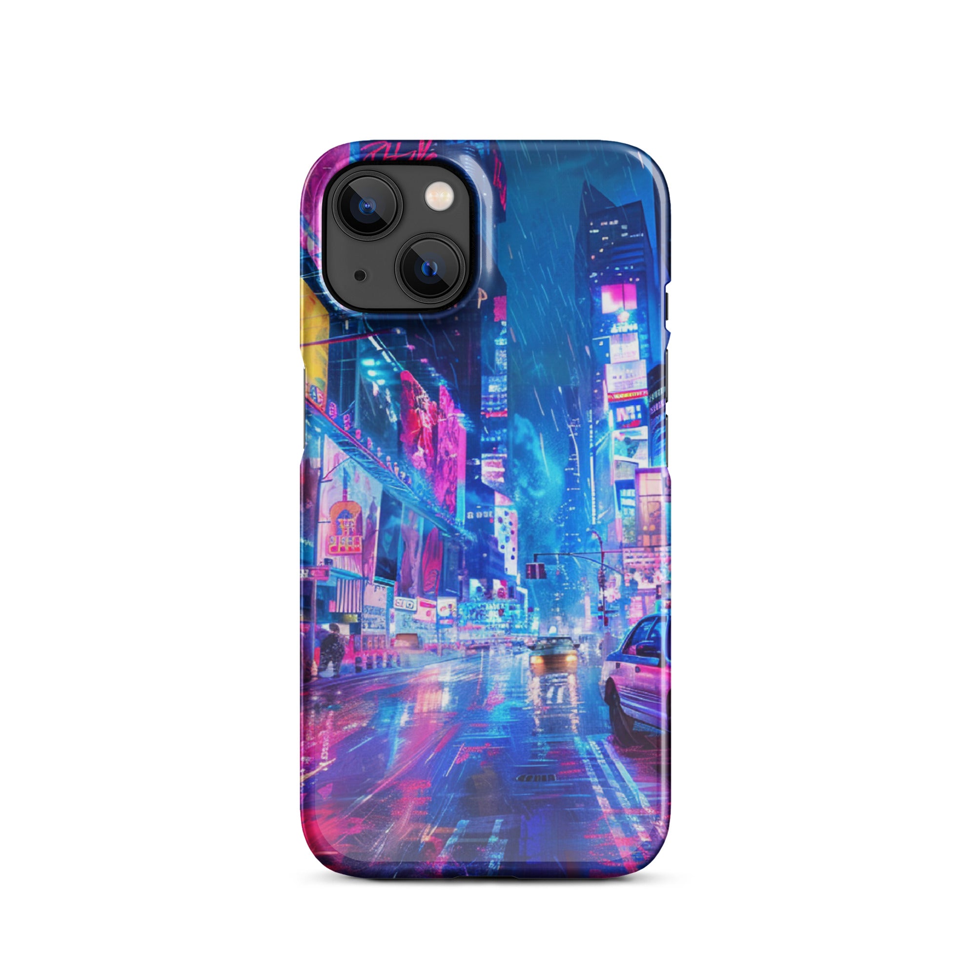 vibrant cityscape with neon lightsSnap case for iPhone