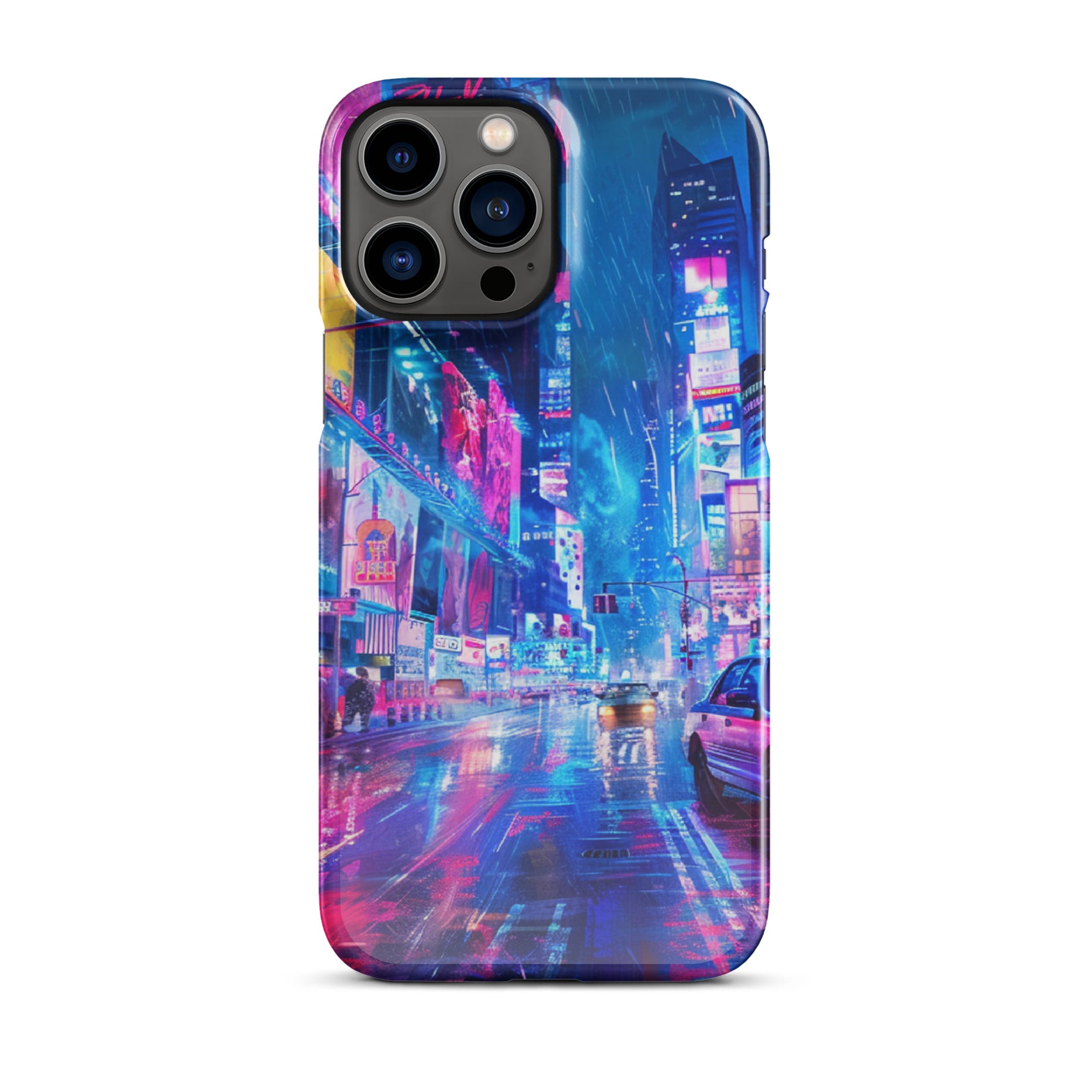 vibrant cityscape with neon lightsSnap case for iPhone