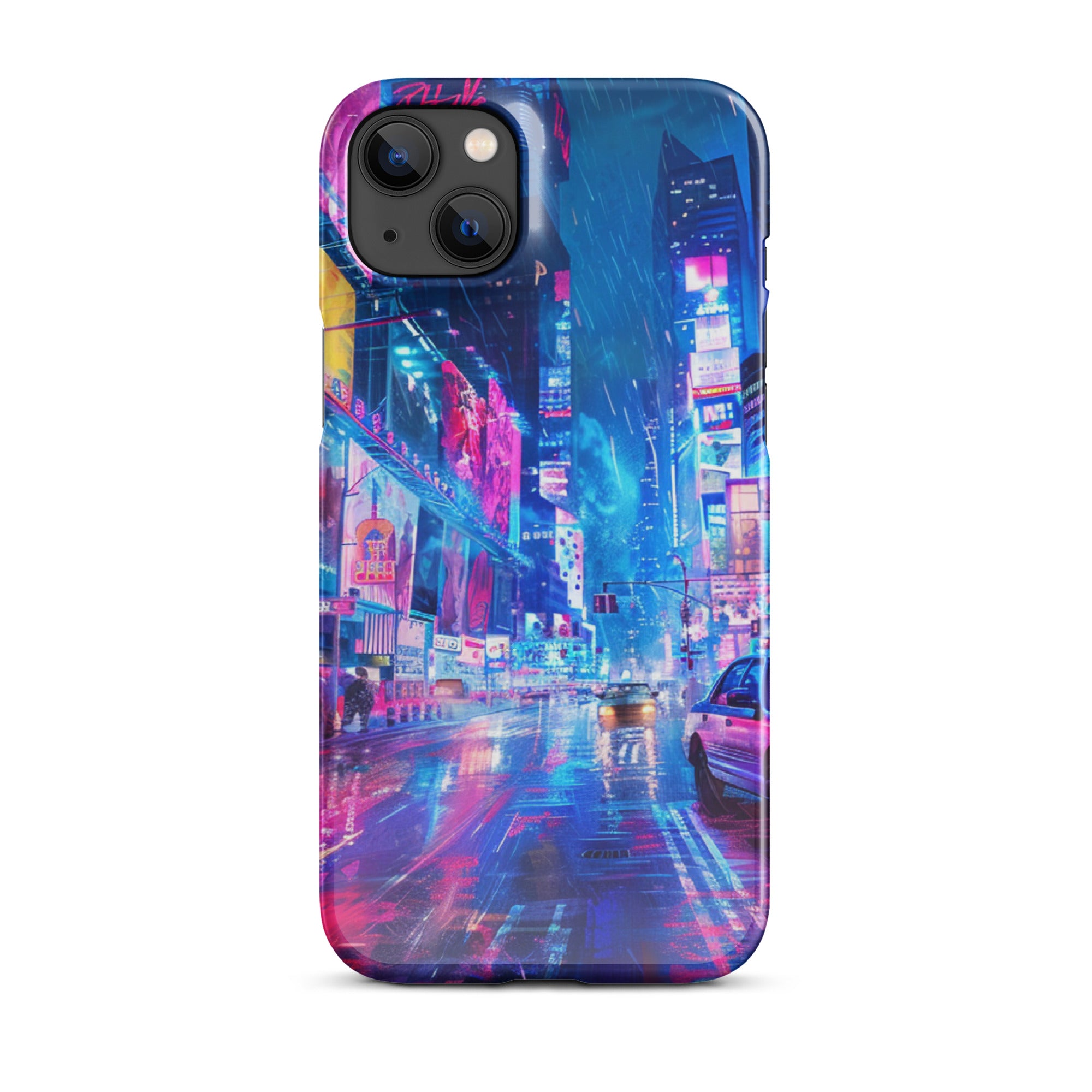 vibrant cityscape with neon lightsSnap case for iPhone