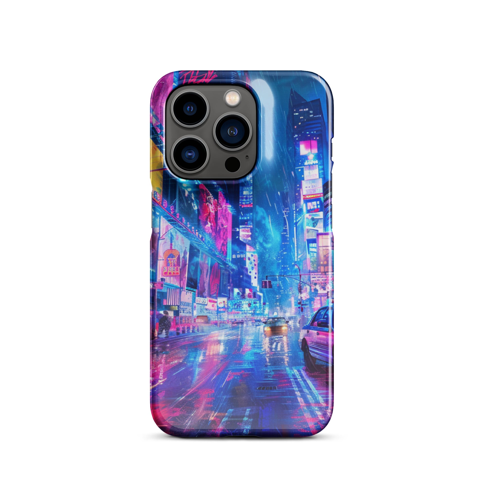 vibrant cityscape with neon lightsSnap case for iPhone