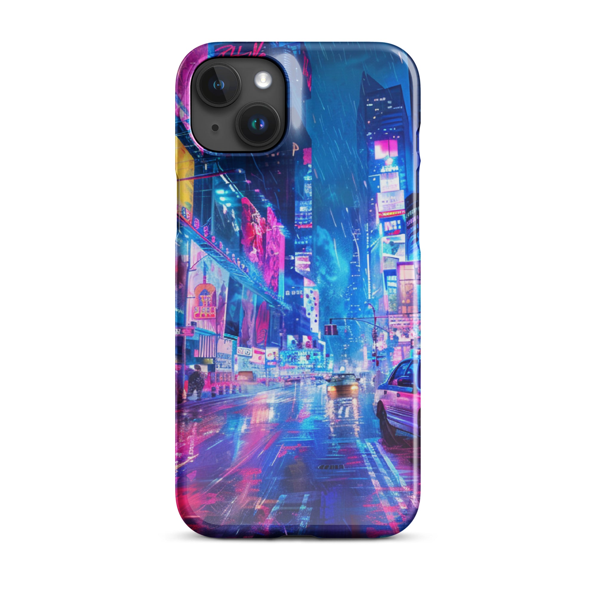 vibrant cityscape with neon lightsSnap case for iPhone